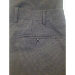 Zanella Mens 34 30 Dark Gray Micro Plaid Dress Pants 100 Wool Italy